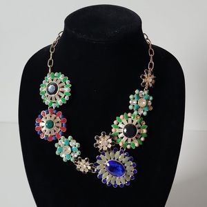 J Crew Asymmetrical Multicolor Bib Necklace